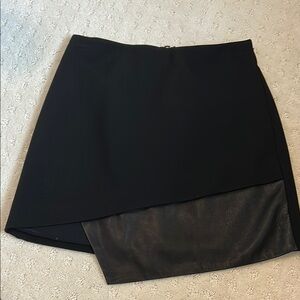 Black Asymmetrical Mini Pencil Skirt